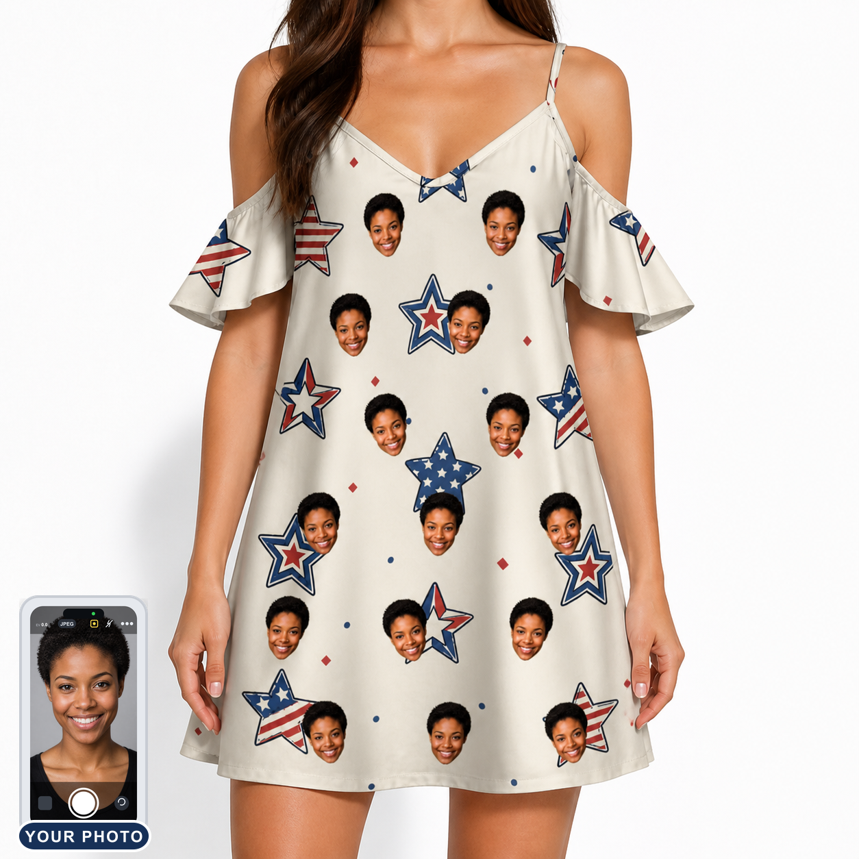 Women's Fourth Fizz Custom Face Off-Shoulder Dress