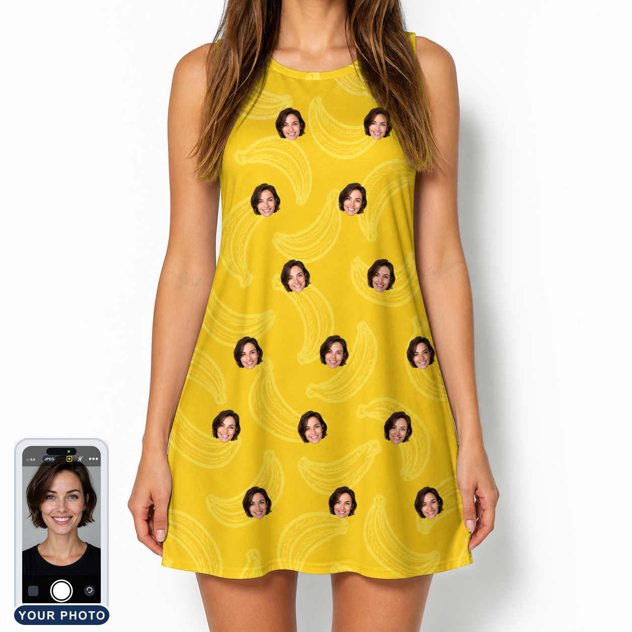 Women's Cavendish Capers Custom Face Tank Dress