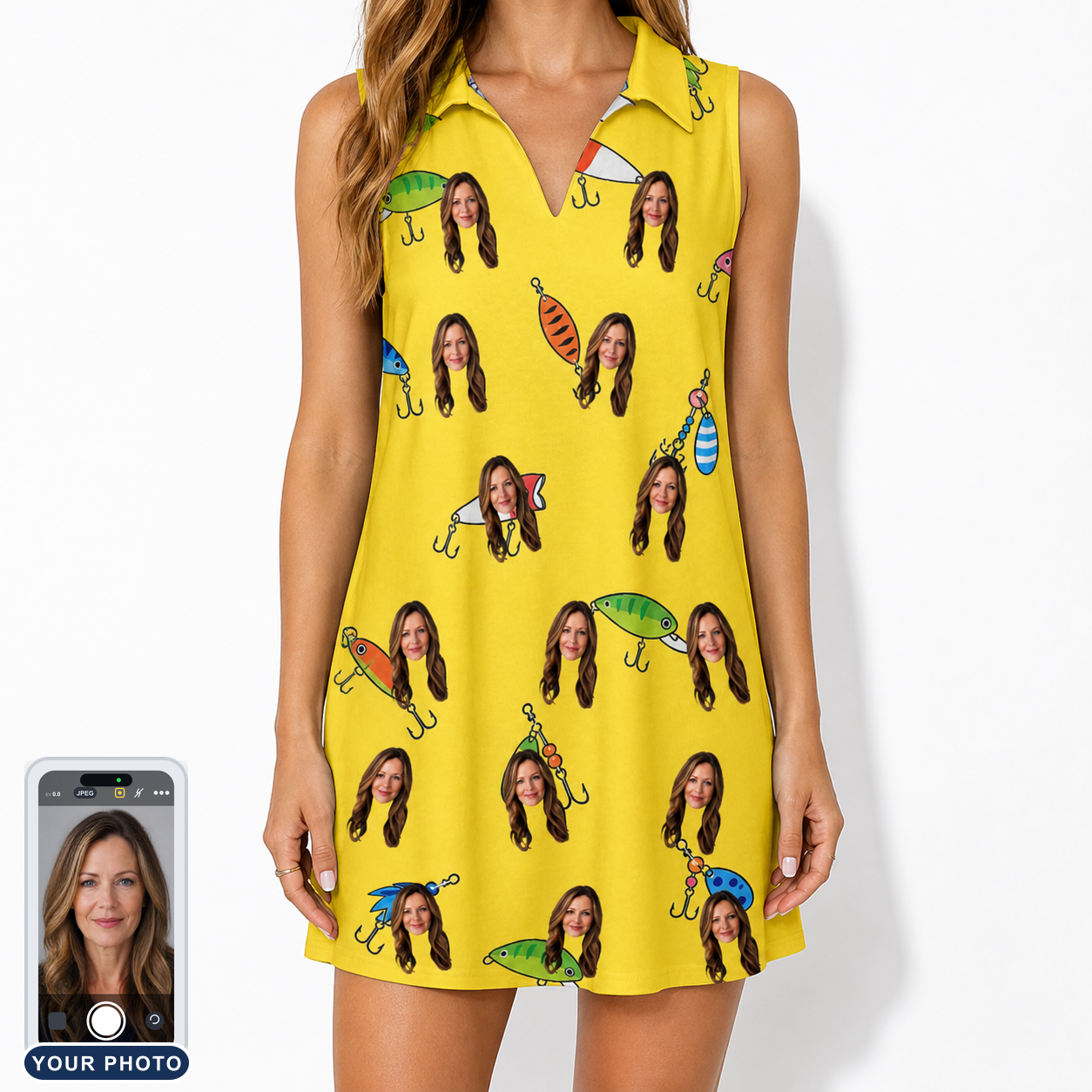 Women's Twitchy Treasures Custom Face V-Neck Dress
