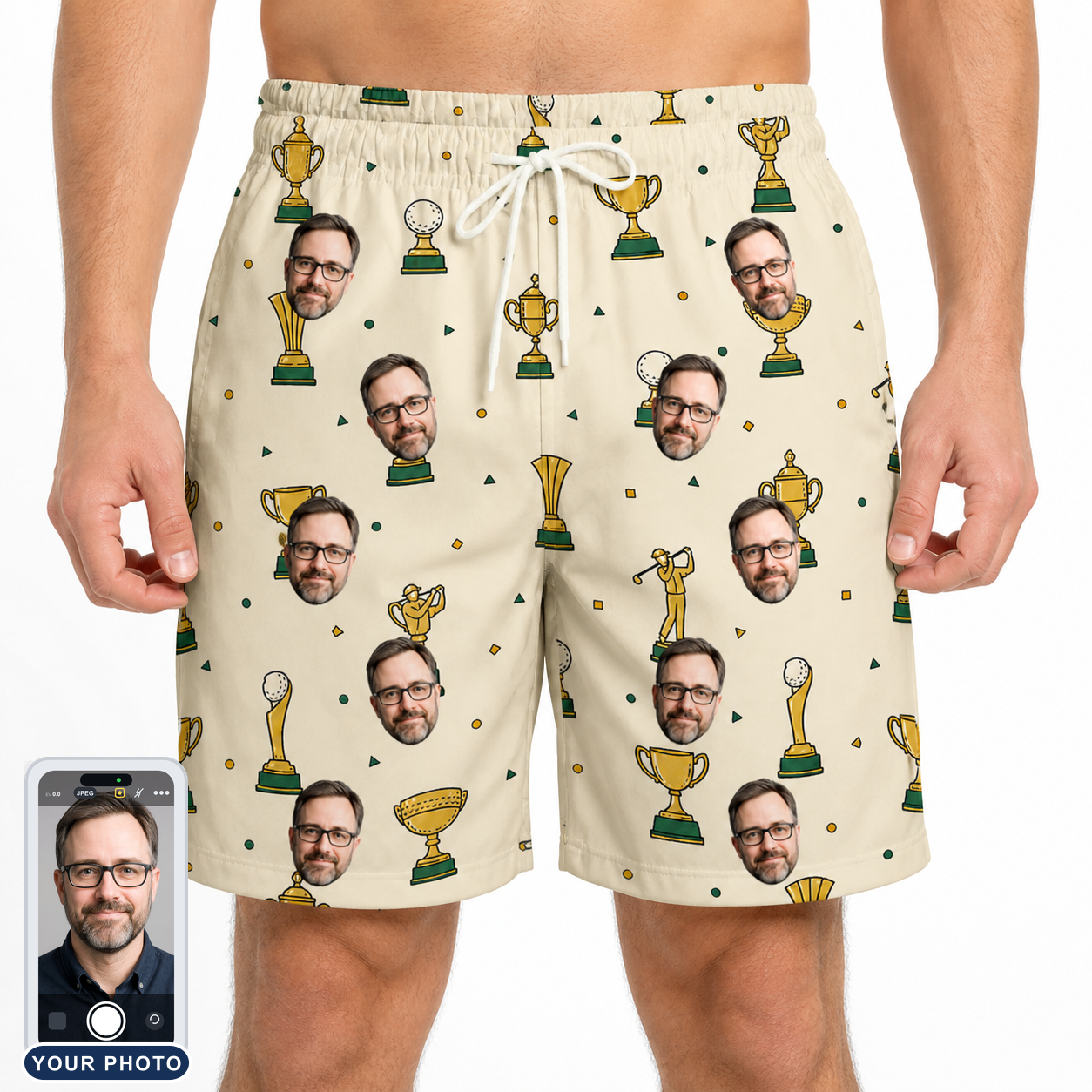 Men's Champion Chalices Custom Face Beach Shorts