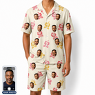 Men's Hibiscus Hustle Custom Face Shirt & Shorts Set