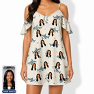 Women's Pocket Sharks Custom Face Off-Shoulder Dress