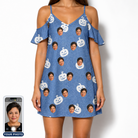 Women's Autumn Orbs Custom Face Off-Shoulder Dress