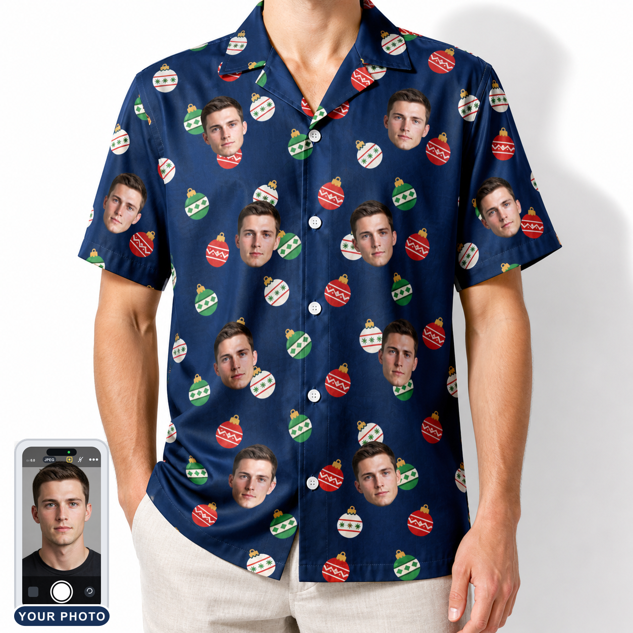 Men's December Dangles Custom Face Hawaiian Shirt