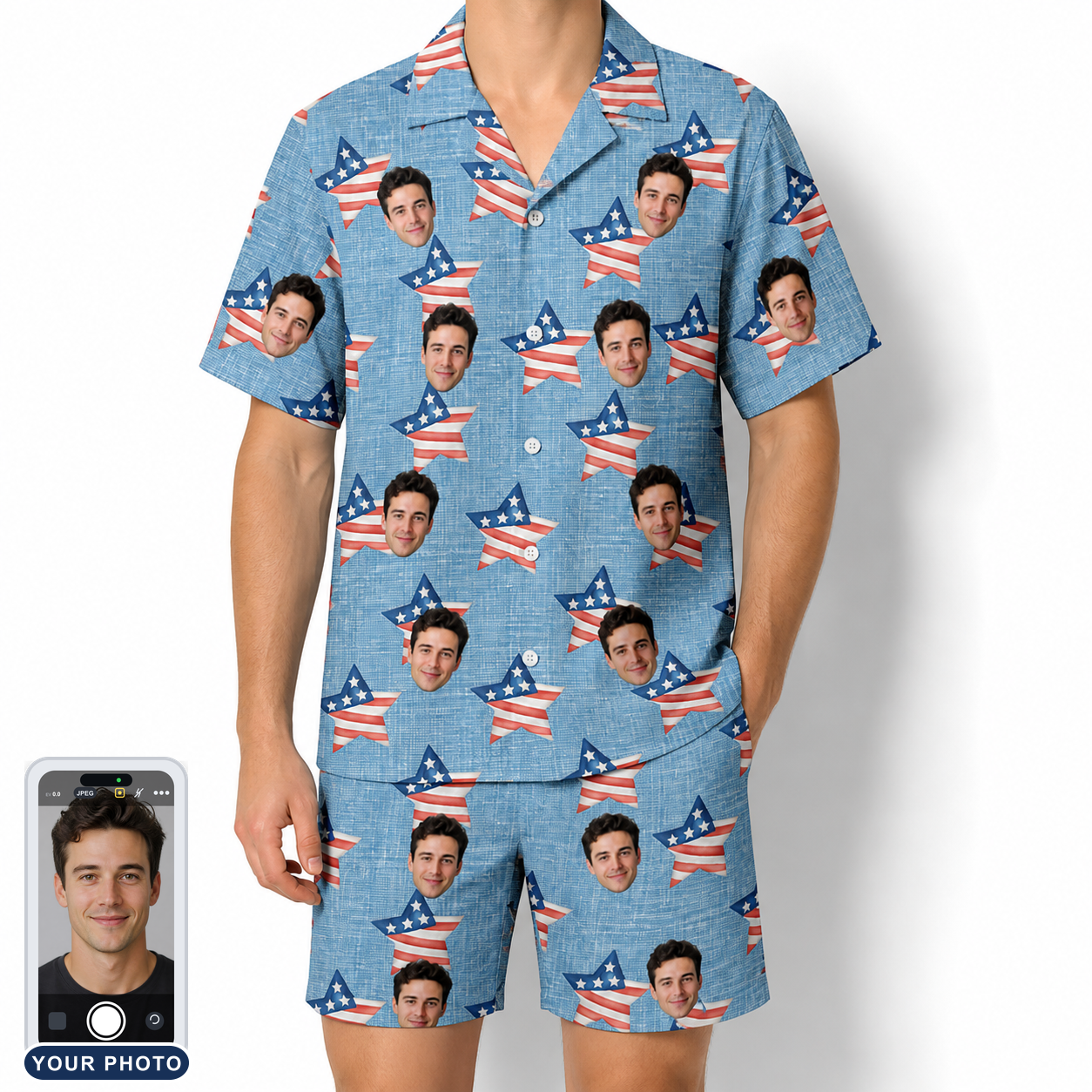 Men's Stellar Standard Custom Face Shirt & Shorts Set