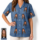 Women's Wave Wobble Custom Face Hawaiian Shirt