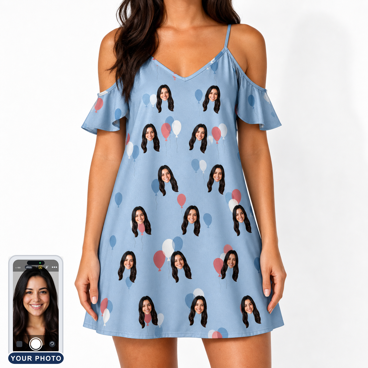 Women's Betsy Bounce Custom Face Off-Shoulder Dress