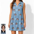Women's Bunker Badges Custom Face V-Neck Dress