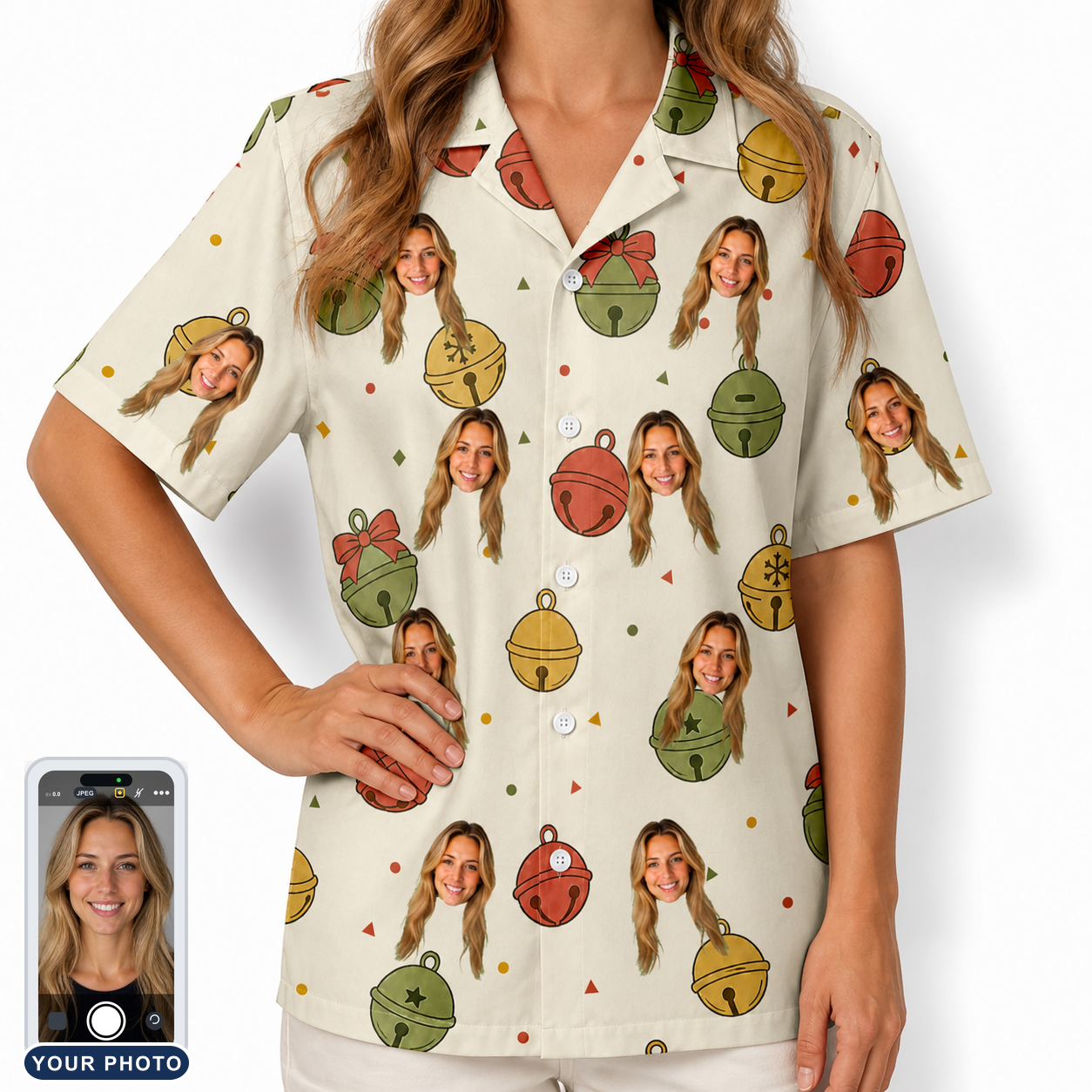 Women's Chime Charms Custom Face Hawaiian Shirt