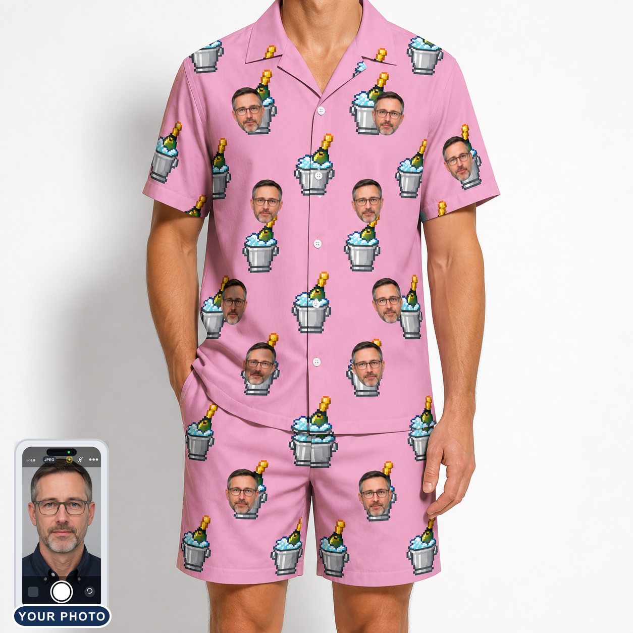 Men's Last Toast Custom Face Shirt & Shorts Set