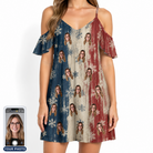 Women's Crystal Cascade Custom Face Off-Shoulder Dress
