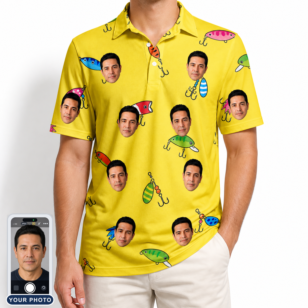 Men's Twitchy Treasures Custom Face Polo Shirt