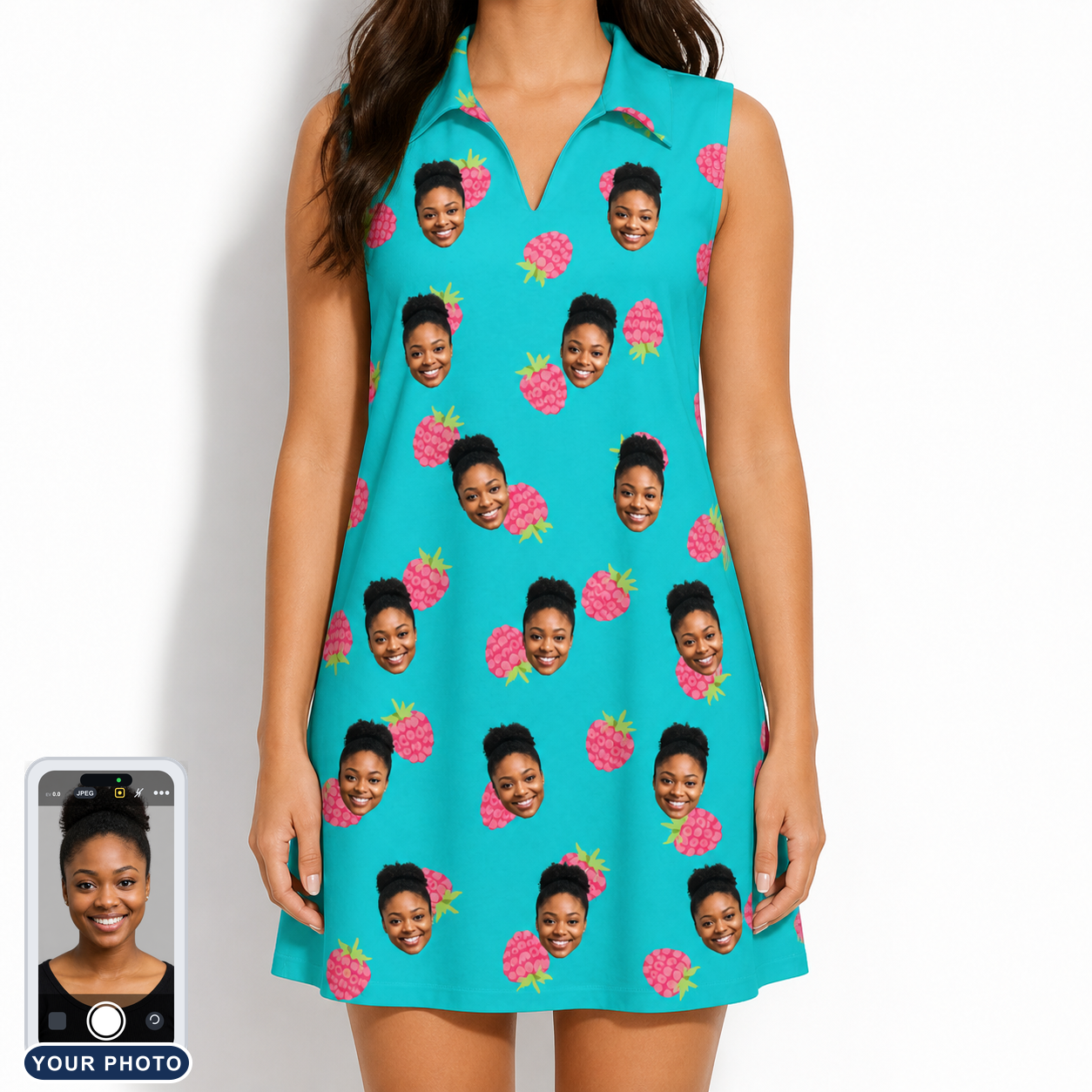 Women's Razzle Riot Custom Face V-Neck Dress