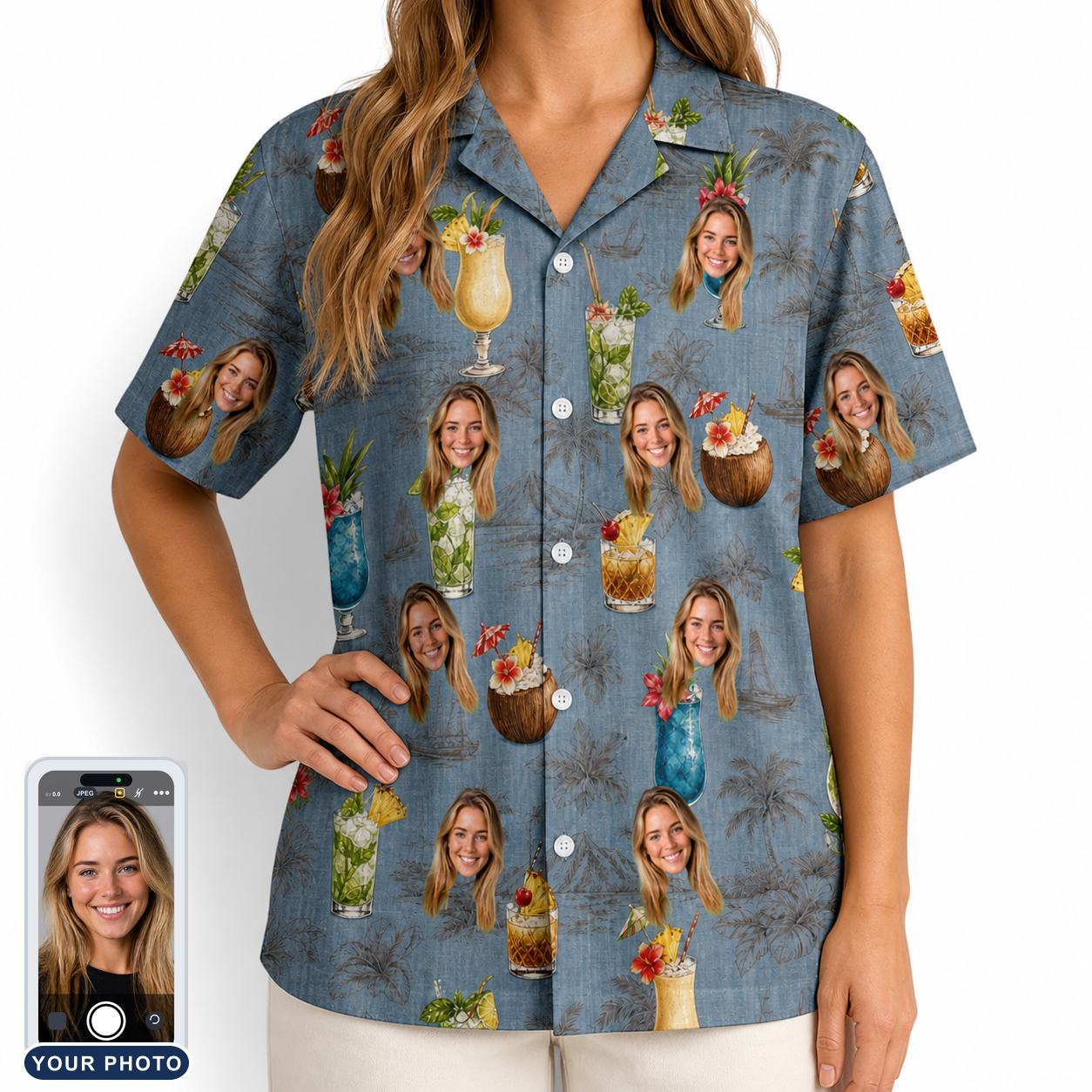 Women's Agave Affair Custom Face Hawaiian Shirt