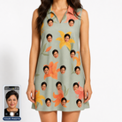 Women's Corolla Carnival Custom Face V-Neck Dress