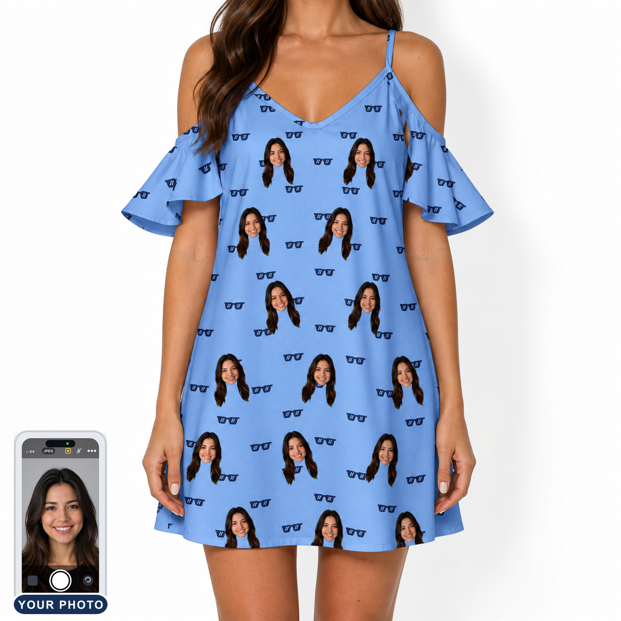 Women's Bride Blinders Custom Face Off-Shoulder Dress