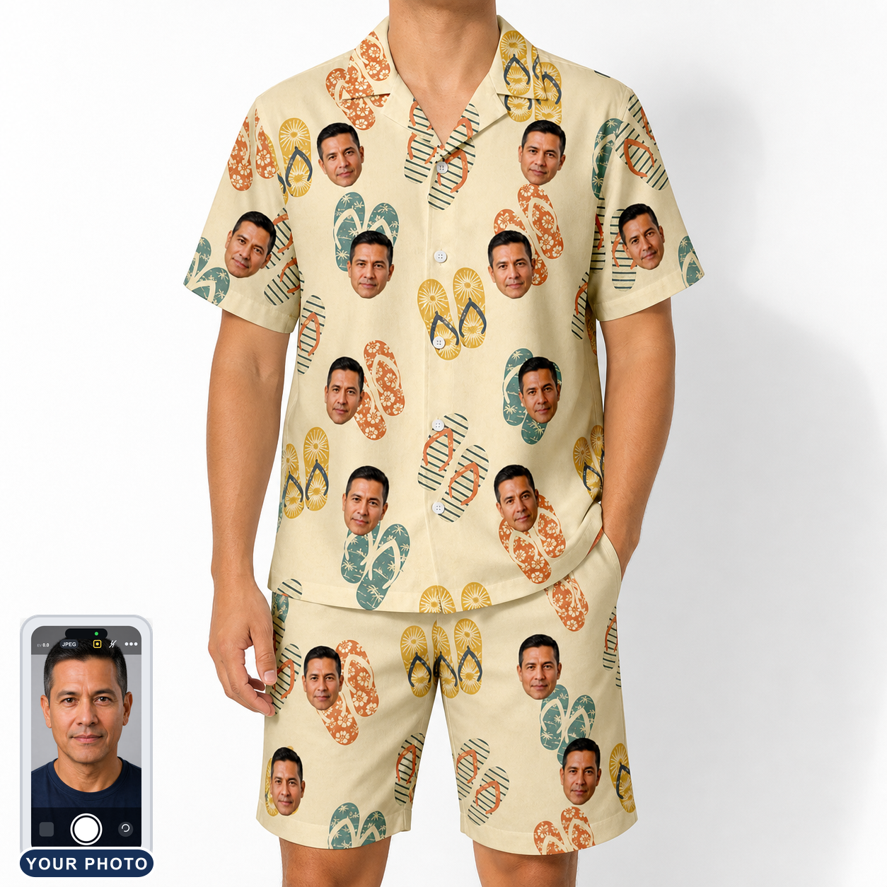 Men's Strap Squad Custom Face Shirt & Shorts Set
