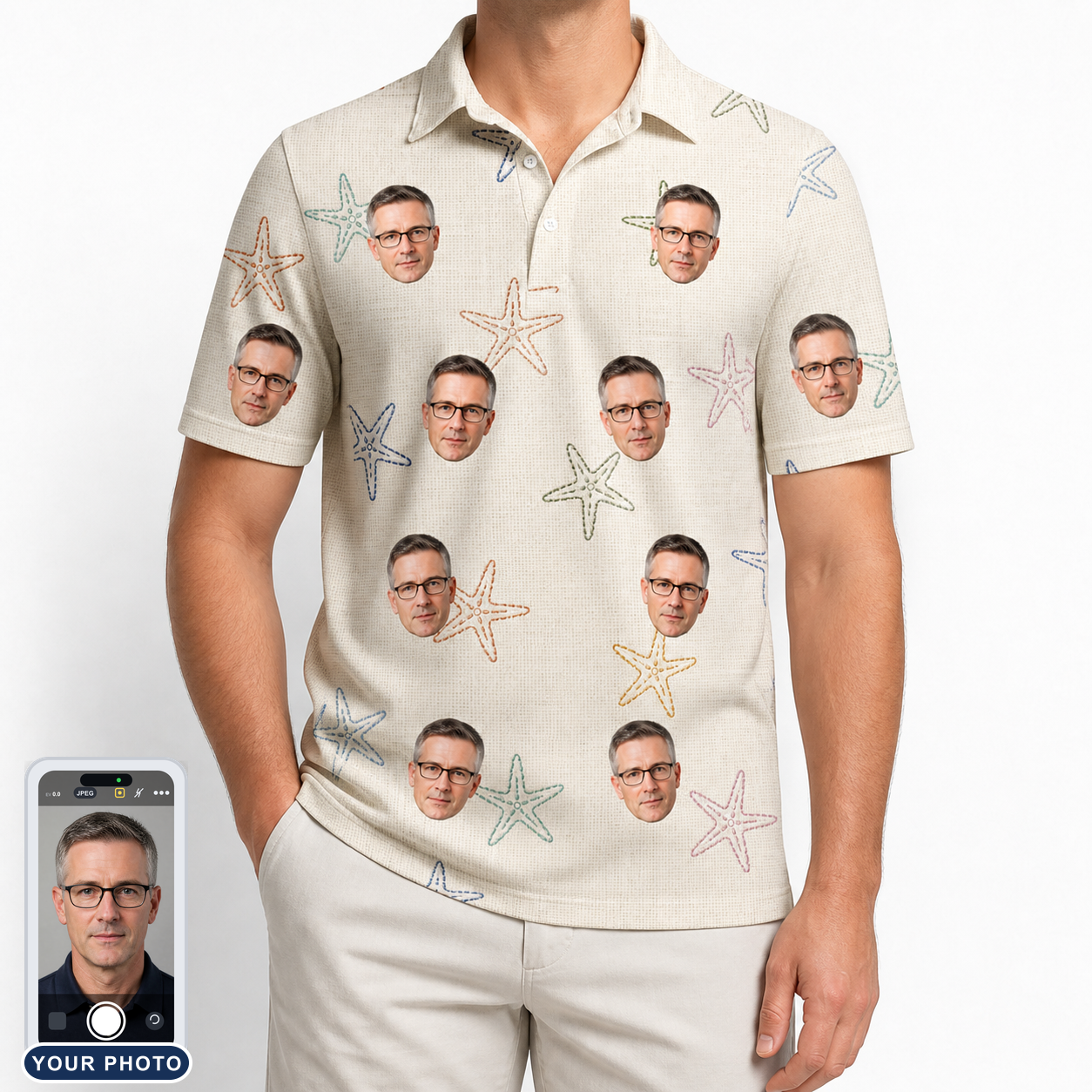 Men's Aster Drift Custom Face Polo Shirt