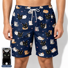 Men's Mewsed Charm Custom Cat Face Beach Shorts