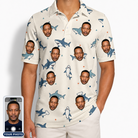 Men's Pocket Sharks Custom Face Polo Shirt
