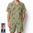 Men's Cone Carolers Custom Face Shirt & Shorts Set