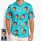 Men's Sugar Stripes Custom Face Polo Shirt