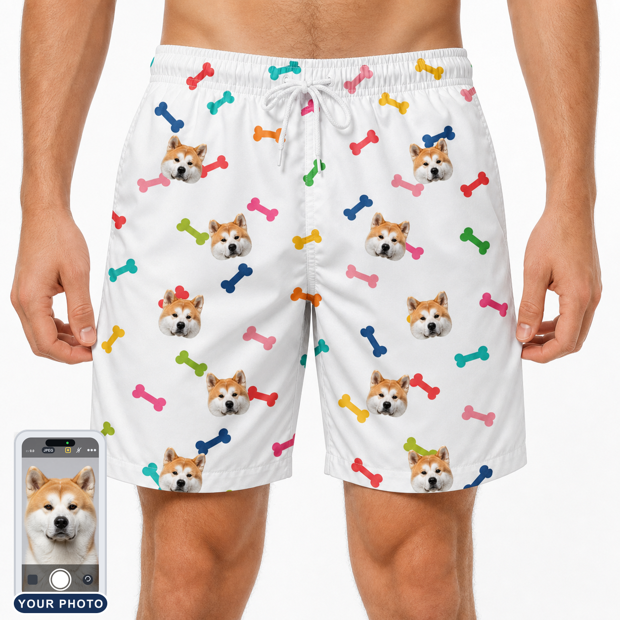 Men's Gnawvana Grove Custom Dog Face Beach Shorts