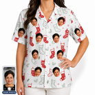 Women's Yule Pouches Custom Face Hawaiian Shirt