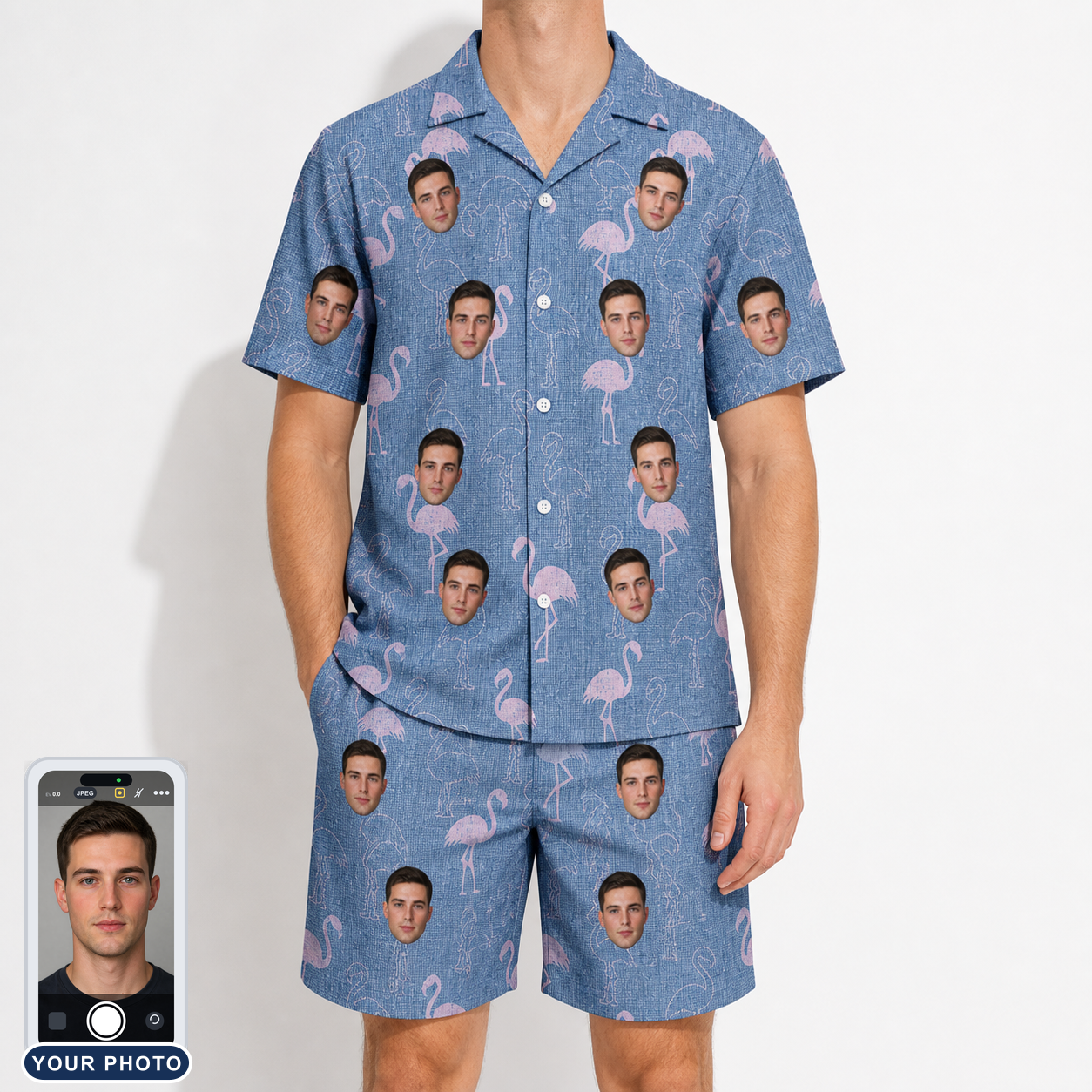 Men's Longneck Lollies Custom Face Shirt & Shorts Set