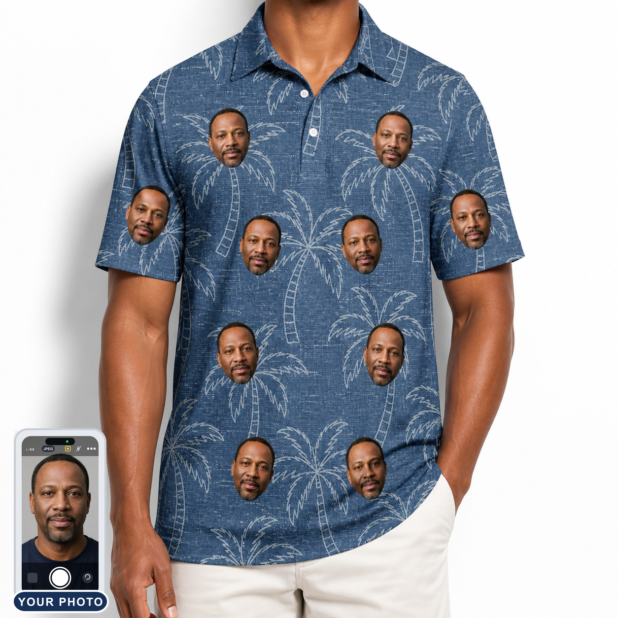 Men's Aloha Arbor Custom Face Polo Shirt