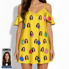 Women's Tree Trinkets Custom Face Off-Shoulder Dress