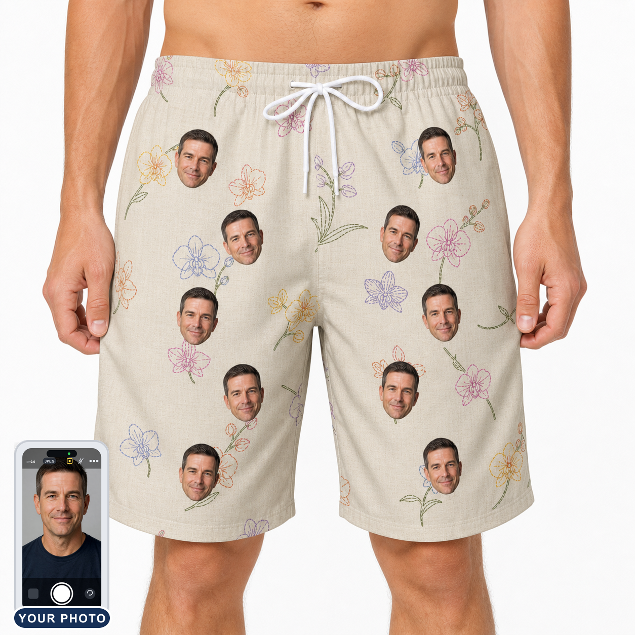 Men's Vanda Vogue Custom Face Beach Shorts