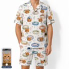 Men's Dreamy Dens Custom Cat Face Shirt & Shorts Set