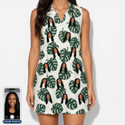 Women's Verdant Vacation Custom Face V-Neck Dress