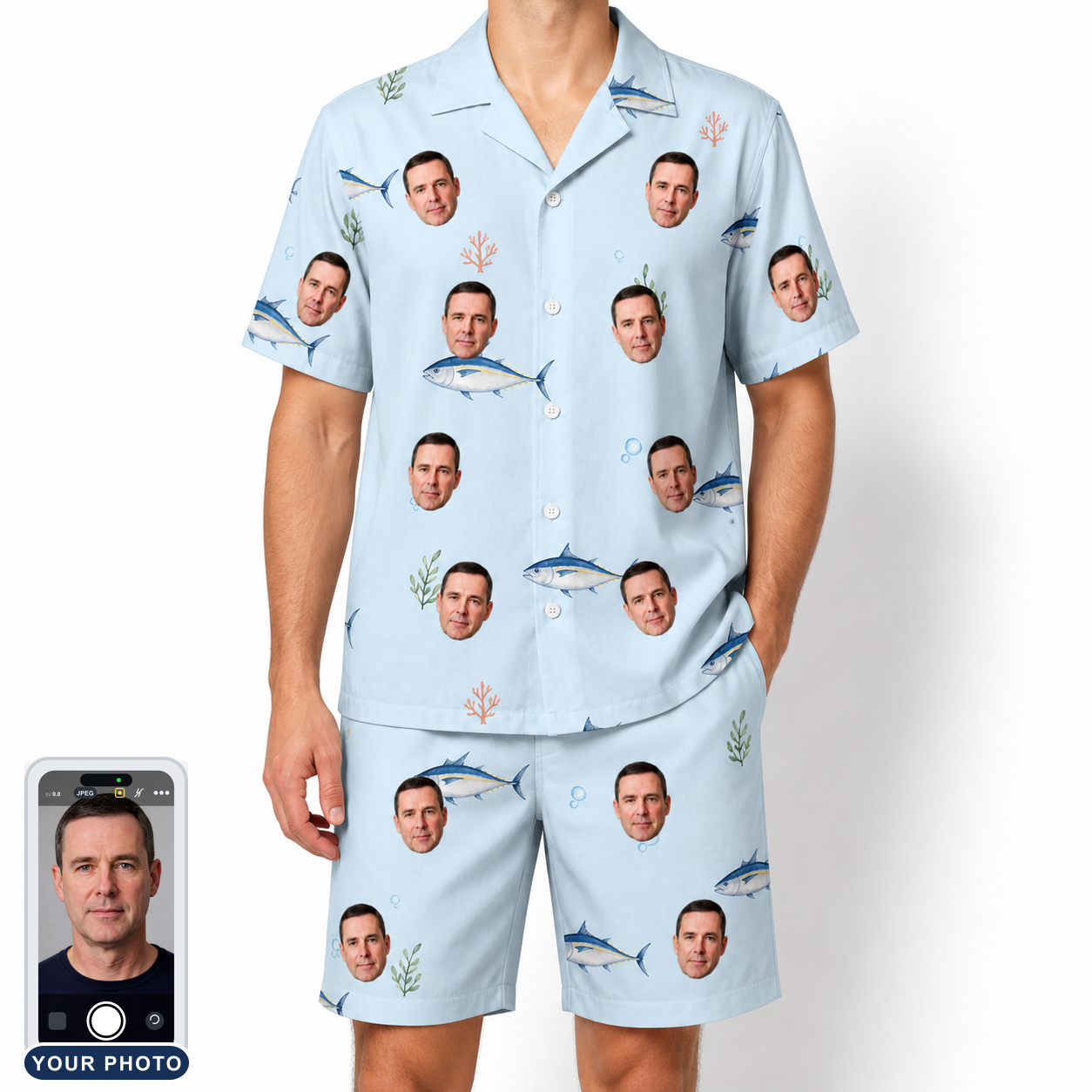 Men's Pelagic Prowess Custom Face Shirt & Shorts Set