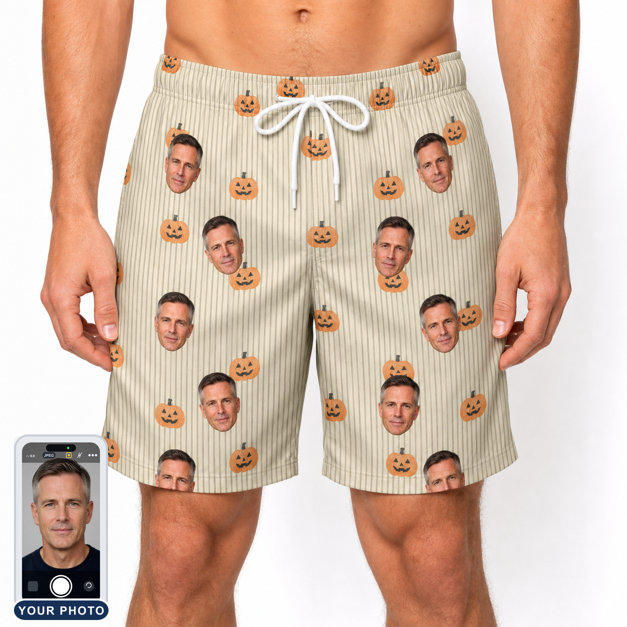 Men's Fiery Fiends Custom Face Beach Shorts