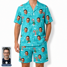 Men's Sugar Stripes Custom Face Shirt & Shorts Set