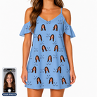 Women's Iron Icons Custom Face Off-Shoulder Dress