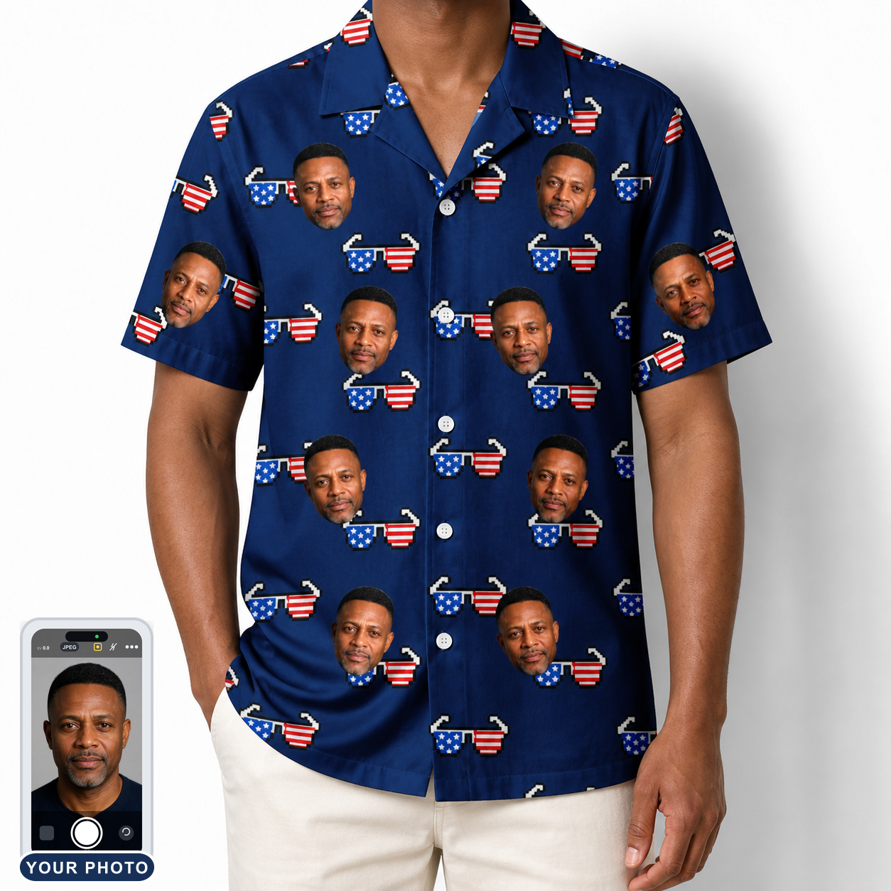 Men's Rebel Reflectors Custom Face Hawaiian Shirt