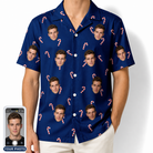 Men's Peppermint Pizzazz Custom Face Hawaiian Shirt