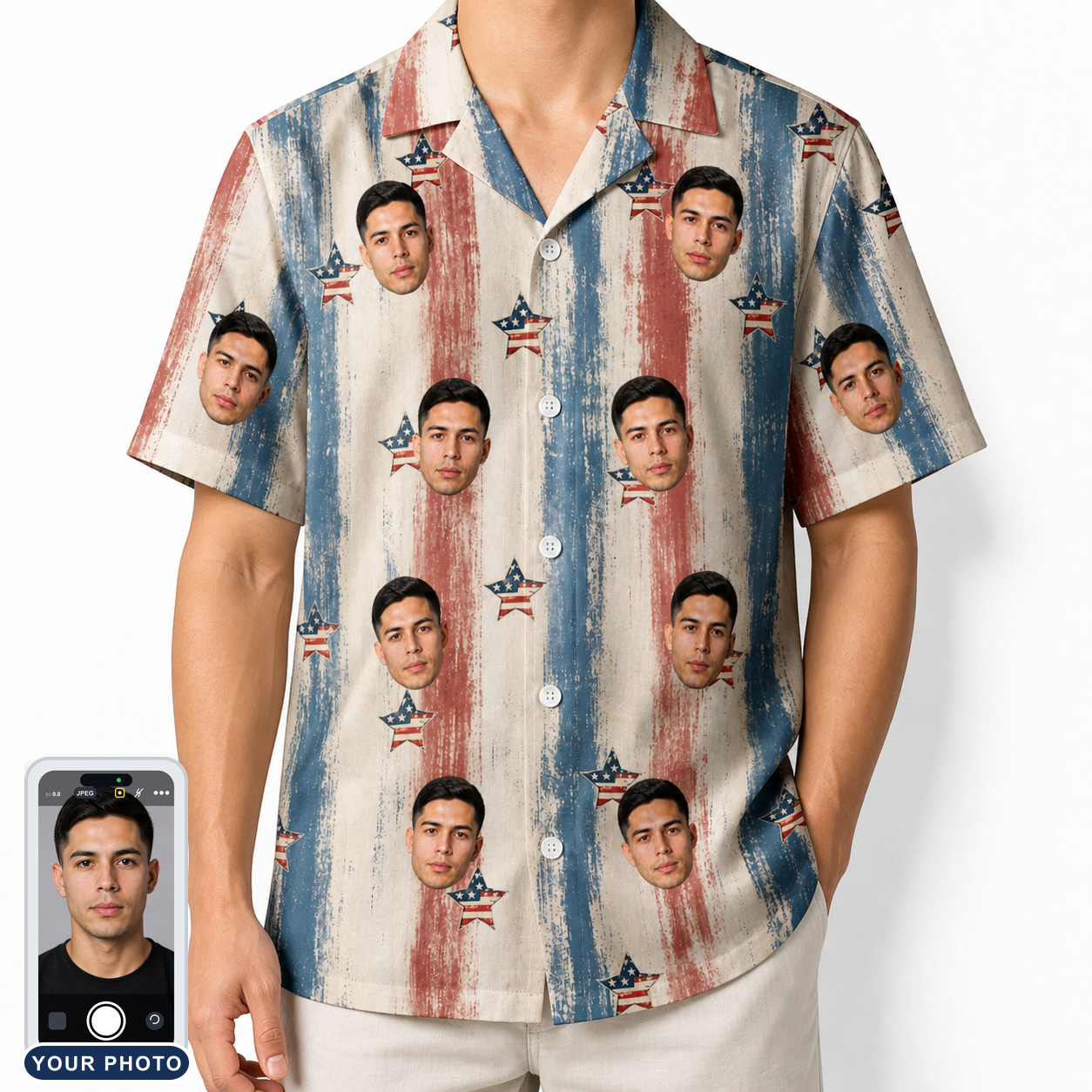 Men's Union Spark Custom Face Hawaiian Shirt
