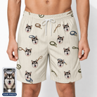Men's Ruff Routes Custom Dog Face Beach Shorts