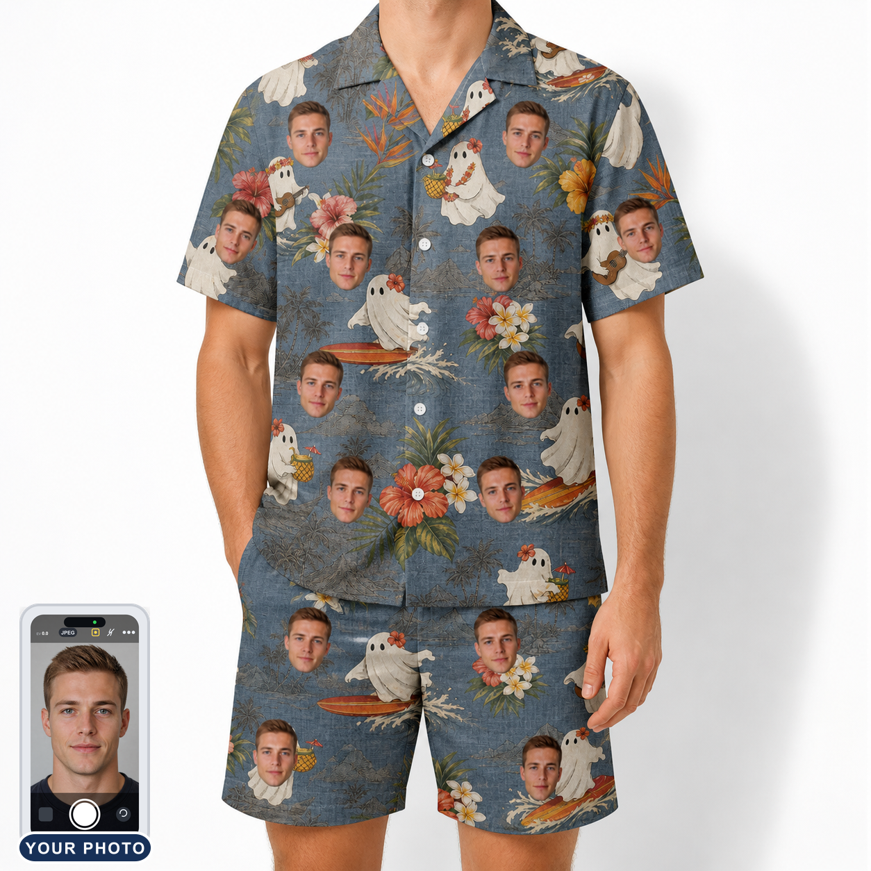 Men's Ectoplasm Eccentrics Custom Face Shirt & Shorts Set