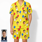 Men's Crimson Cloudburst Custom Face Shirt & Shorts Set