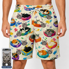 Men's Catnap Cabins Custom Cat Face Beach Shorts