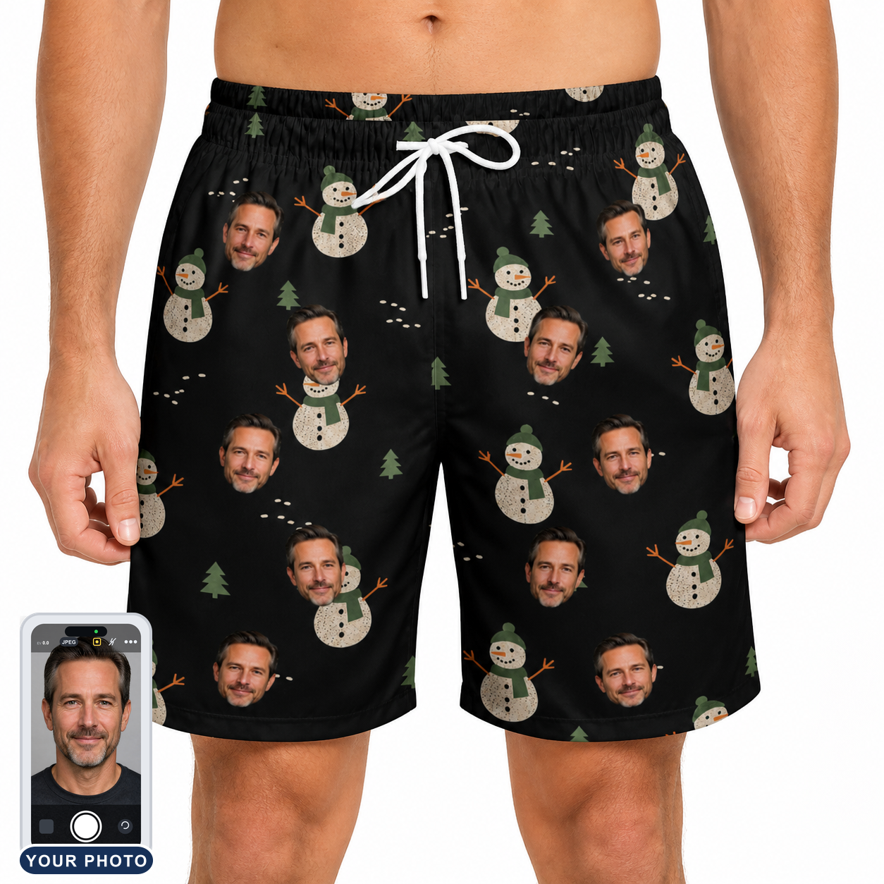 Men's Carrot Crooners Custom Face Beach Shorts