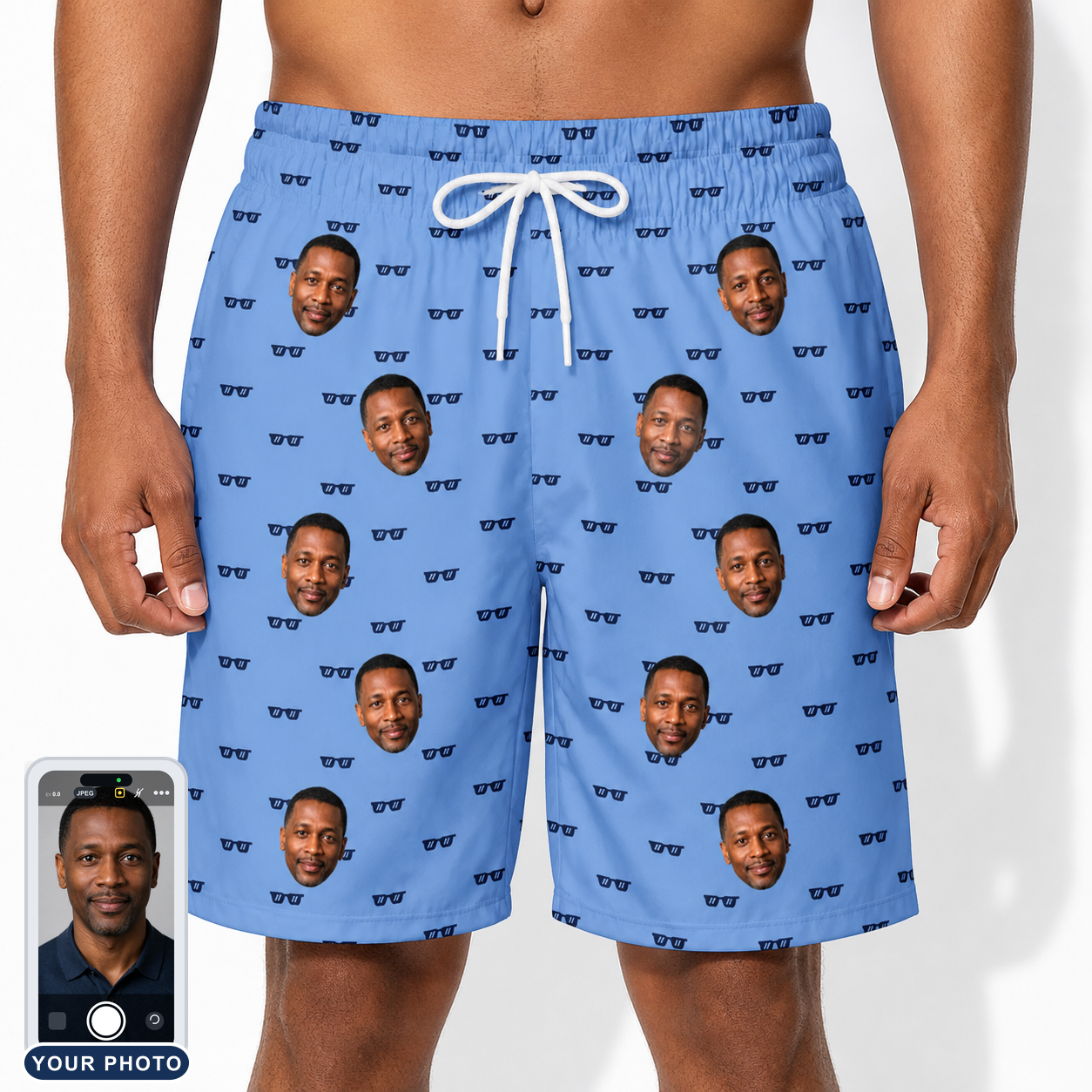 Men's Bride Blinders Custom Face Beach Shorts