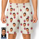 Men's Raspberry Rhapsody Custom Face Beach Shorts