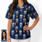 Women's Nettle Nebula Custom Face Hawaiian Shirt
