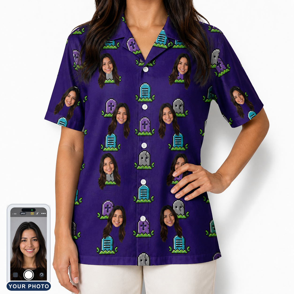 Women's Mirth Markers Custom Face Hawaiian Shirt